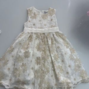 Ivory and Gold Floral Dress